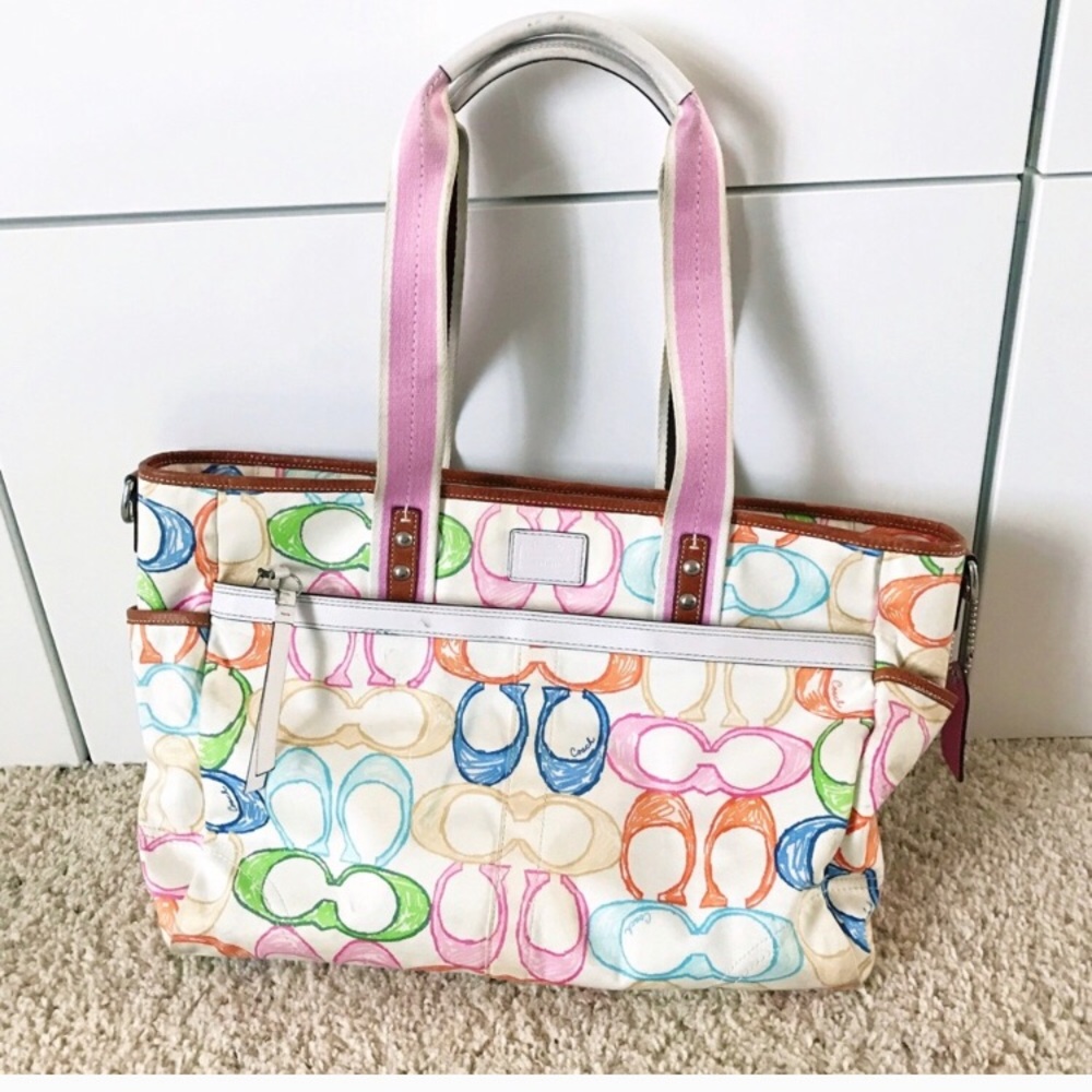 Authentic Coach Hampton Scribble Tote/ Diaper Bag - image 1